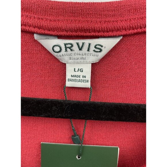 ORVIS 46% RAYON V-NECK TUNIC KNIT TOP SIZE LARGE RED - Picture 15 of 16